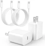 20W USB C Fast Charger Compatible with iPhone 16/16 Plus/ 16 Pro/ 16 Pro Max/ 15/ iPad Pro, 2Pack PD USB C Charger Block with 6FT Type C to C Cable