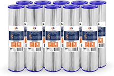 Aquaboon 1 Micron Whole House Pleated Sediment Water Filter Cartridge 20x4.5 Well Filter Replacement Compatible with ECP5-20BB, SPC-45-1005, 10 Pack