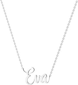 various Collar Nombre Eva Acero Inoxidable-Colgante Nombre Personalizado Plateado para Collar Mujer-Regalos Personalizados para Mujer Madres Niña Parejas, Mejor Amiga