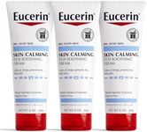 Eucerin Skin Calming Cream - Full Body Lotion for Dry, Itchy Skin, Natural Oatmeal Enriched - 8 oz. Tube (Pack of 3)