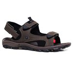 DUNLOP New Men's Sports Beach Trekking Walking Hiking Hook & Loop Summer Sandals Sizes 7-12 (Brown .Black., Numeric_7)