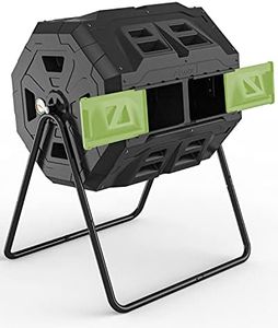 2021 Newest Tumbling Composter with Compost Thermometer - Dual Chamber Garden Compost Bin from BPA Free Material(43 Gal, Green)