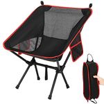 Nestling® Portable Ultralight Folding Chair Camping Chair for Outdoor, Camping, Picnic, Fishing, Hiking and More (Red)