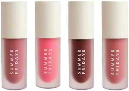Summer Fridays Dream Lip Oil Set - Tinted Sheer Hydration and High Shine - Pink Cloud + Blush Dreams + Soft Mauve + Rosewood Nights (0.15 Oz)