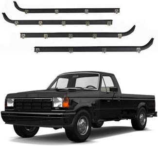 FOMIUZY Front Inner & Outer Window Molding Sweep Felt Trim Seal Weatherstrip Kit Compatible with Ford F150 F250 F350 Bronco 1987-1997 Replaces E7TZ1521452A E7TZ1521453A F2TZ1521456A F2TZ1521457A（4PC）