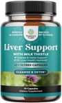 Best Liver Supplements with Milk Thistle - Artichoke - Dandelion Root Support Healthy Liver Function for Men and Women Natural Detox Cleanse Capsules Boost Immune System Relief - Natures Craft