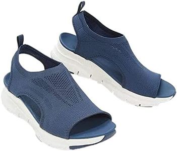 2022 Summer Washable Slingback Orthopedic Slide Sport Sandals,Orthopedic Slide Sport Sandals, Super Comfy Sports Knit Sandals,Men Mesh Soft Sole Casual Women's Shoes (Blue, numeric_8_point_5)