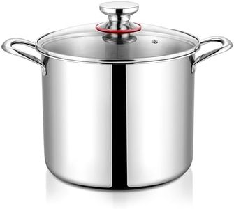 Onader 10 Quart Stock Cooking Pot Tri-Ply Stainless Steel Stockpot Soup Pot with Lid