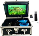 7" Large Screen Underwater Fishing Camera, 1080P HD Fish Finder Camera with Real-Time View, 100FT,12 IR + 12 White LEDs for Night Fishing, 98ft Cable, 10000mAh Battery for Ice, Dock & Boat Fishing