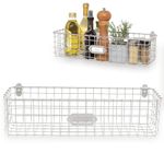 Spectrum Vintage Living Wall Mount Storage Basket with Label Plate (Pewter) - Organizers & Décor for Bathroom, Bedroom, Office, Kitchen, Farmhouse, Laundry Room, & Pantry Storage,Silver