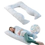 The White Willow Full Body U Shaped Pregnancy Pillow for Pregnant Women-Maternity Pillow for Pregnancy Sleeping-Pregnancy U Shaped Body Pillow-Belly Support Pillow-Gift for Expectant Mother-Blue