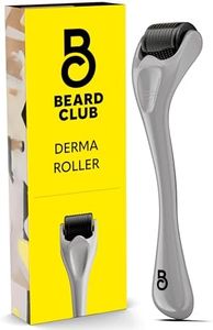 The Beard Club Derma Roller for Face, Body and Scalp - Microneedling for Men and Women with 540 Titanium Microneedles - Beard Roller & Micro Needling Scalp Hair - Gray & Black