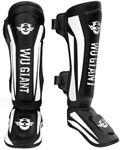 Kickboxing Shin Guards Muay Thai Shin Pads, Adjustable Leg Guards with Instep Protection Shinguards Martial Arts Training Equipment for MMA Training and Sparring (M)
