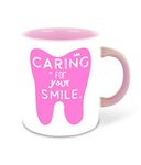 WHATS YOUR KICK - Dentist Inspired Designer Printed Pink Inner Color Ceramic Coffee |Tea | Milk Mug | Motivational| Wallpaper| Doctor| Quotes| Brush (Multi 4)