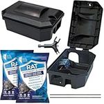 READY STEADY DEFEND Rodent Control Kit - Includes 2 Heavy Duty Rat Boxes & Bait Blocks, Fast and Efficient Rodent Control, Rat Traps For Outdoors and Indoors, Rat Traps That Instantly Kill