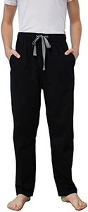 HiddenValor Boys Knit Soft Cotton Pajama Lounge Pants with Pockets (Black, X-Small)