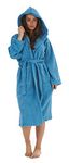 KL738-T-S - Ladies Hooded Bathrobe - Small - 8-10 - Teal