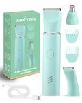 Bikini Trimmer Electric Razors for Women and Men, Body Hair Trimmer Shavers for Pubic Arms Leg Hair Removal, Wet & Dry Use,Rechargeable,IPX7 Waterproof,Green