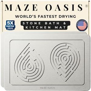 MAZE OASIS - 5X Faster Drying - Premium Bathroom Mat Set (2 Pack) [The Dry Home System] – Stone Bath Mats for Bathroom & Dish Drying Mat Stone – Non Slip Diatomaceous Earth – Zen Sterling