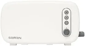 BergHOFF Seren Side Loading Toaster with Cool Touch Exterior and Removable Crumb Tray With Cream Panel use as Serving Tray
