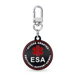 Ultra Joys Service Dog ID Tag for Small & Large Dogs - Emotional Support ESA Medical Alert Collar Accessory - Durable Stainless Steel Service Animal Tag - Access Granted ESA Tag in Black Small