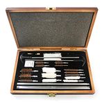 GUGULUZA Universal Gun Cleaning Kit for Rifle Pistol Shotgun Airgun Cleaning Brushes Set Wood Case