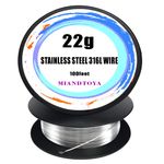 MIANDTOYA Stainless Steel 316L - 100' - 22 Gauge Wire 100Feet Soft Hand Tool Metal Round Thin Handmade for Crafts Bailing Sculpting Jewelry Making Findings Floral Beading Trapping