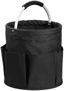 Wooha Tool Organizers Bag 17L Collapsible Tool Bag Laundry Organizer Outdoor Camping Garden Harvest Basket Home Bathroom Storage Bath Wash Bag（Black）