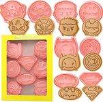 Bake House Cookies Cutters Set,8PCS Cartoon Superhero Cookie Cutter-8 Plastic Cookie Stamp- Cartoon Fun Cookie Mold, Children's Baking Set.