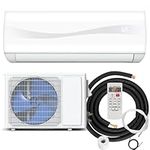 RELAX4LIFE Mini Split Ac/Heating System - 9000BTU Mini Split Air Conditioner w/Heat Pump, Remote Control, Timer, Self-Cleaning, Installation Kit, 17 SEER2 208V-230V Inverter Split AC Unit