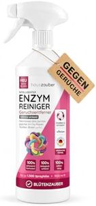 hauszauber - Enzymreiniger [STARKER GERUCHSENTFERNER] 1000 ml - Gegen Katzenurin, Nikotin, Tiergerüche etc. - Schlechte Gerüche aus Auto & Teppich entfernen - Geruchsentferner - Blütenzauber
