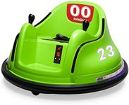 Kidzone 6V Electric Ride On Bumper Car for Kids & Toddlers 1.5-6 Years Old, DIY Sticker Baby Bumping Toy Gifts W/Remote Control, LED Lights & 360 Degree Spin, ASTM Certified