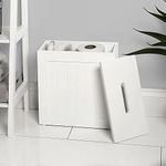 Homme Concept - Bathroom Storage Box - Bathroom Storage Unit - Multi-Purpose Organiser - Compact Bathroom Organiser, White Bathroom Floor Cabinet, Neat Small and Tidy for Bathroom Cleaning Products.