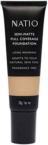 Natio Australia Semi-Matte Full Coverage Foundation - Golden 30g - Soft Matte Liquid Foundation, Long Wearing, Fragrance Free - Made in Australia