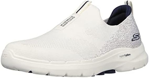 Skechers Men's Gowalk 6-Stretch Fit Slip-on Athletic Performance Walking Shoe, White/Navy, 12
