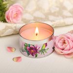 IRIS Botanics Tin Candle- Fragrance Tea Rose & Agarwood - 85G (Tea Rose & Agarwood) 4.70 x 7.9 cm