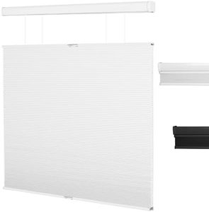 BERISSA Top Down Bottom Up Light Filtering Cellular Shades Cordless, Honeycomb Blinds for Windows, Thermal Insulated Sheer Window Shades for Home Office,Easy to Install,Custom Size,White