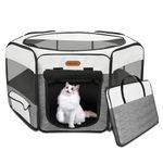 Seiyierr Dog Playpen, Portable Pet Playpen, Puppy Playpen, Cat Playpen with Carrying Case, Dog Playpen for Small Dogs Indoor/Outdoor, Removable Mesh Shade Cover