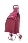 Lightweight Shopping Trolley, Hard Wearing & Foldaway Trendy Folding/Collapsible Push/Pull Carts for Easy Storage with 2 Strong Wheels… (59L, Maroon)