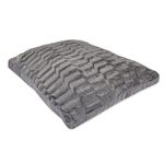 AmigoZone Large & Extra Large Fur Dog Bed Cushion Washable Zipped Mattress (Extra Large, Gray Texture)