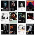 Thepaper9store Pack of 12 - The Weeknd Music Album Art Wall Posters 8.2x11.8 inch Adhesive Tape Attached Wall Decor Posters, Music Posters, Wall Art For Bedroom, Living room, Office (The Weeknd)