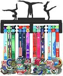 GENOVESE Women's Gymnastics Medal Hanger,Trophy Holder for Gymnasts,Medals Hangers for Sports,Matte Black Metal Display Rack