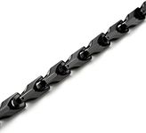 Urban Jewelry Stunning Men's Tungsten 22 Inches Black Toned Link Chain Necklace, Tungsten Carbide, No Gemstone