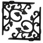 Adonai Hardware Meshezaheel Antique Iron Shelf Bracket (Supplied as 2 Pieces per Pack) - Black Powder Coated