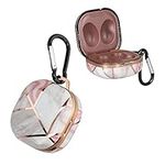 kwmobile Case Compatible with Samsung Galaxy Buds 2 Pro/Buds 2 / Buds Live - Case for Earbuds - Glory Mix 2 Rose Gold/White/Dusty Pink