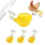 Automatic Chicken Waterer Cups with PVC Tee Fittings For 20 MM Pipe, Anti-Leak System, Holds 50% More Water, Suitable for Chicks, Chicken, Duck, Quail, Turkey