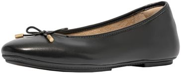 Fitflop Women's DELICATO Bow Soft Leather Ballet Flats Shoe, Black, 6 UK