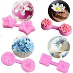 4 PCS Silicone Molds Non-Stick Flower Cake Fondant Moulds Chocolate Soap Pudding Cake Handmade Baking Tools DIY Tool for Decorating Cakes, Chocolate, Candy, Baking,etc