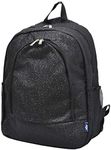 Black Glitter NGIL Canvas School Backpack