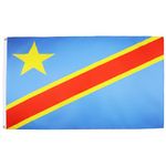 AZ FLAG - Democratic Republic of the Congo Flag 3' x 5' - Congolese flags 90 x 150 cm - Banner 3x5 ft - Drapeau République Démocratique du Congo